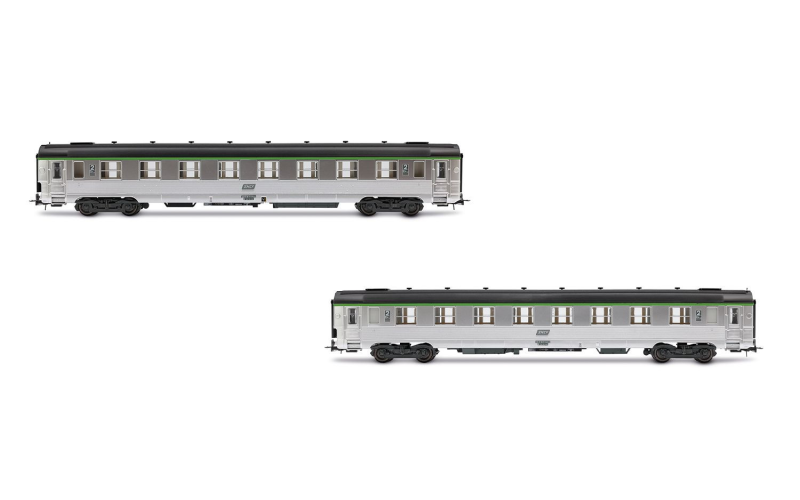 2 voitures DEV AO B8 ex-A8 2CL logo blanc encadré, Sncf - REE NW278